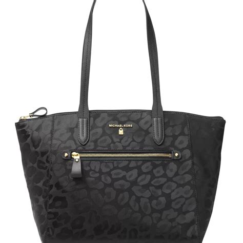 michael kors nylon kelsey black|michael michael kors nylon kelsey medium top zip tote.